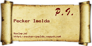 Pecker Imelda névjegykártya